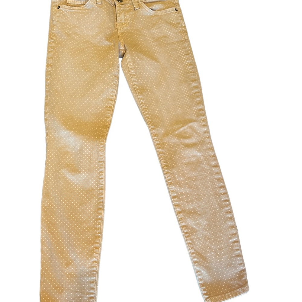 Current Elliot Haystack Neutral with white polka dots denim size 25